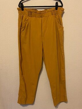 Anthropologie Women's Size XL Cedar Malin Utility Trousers Pants mustard cotton